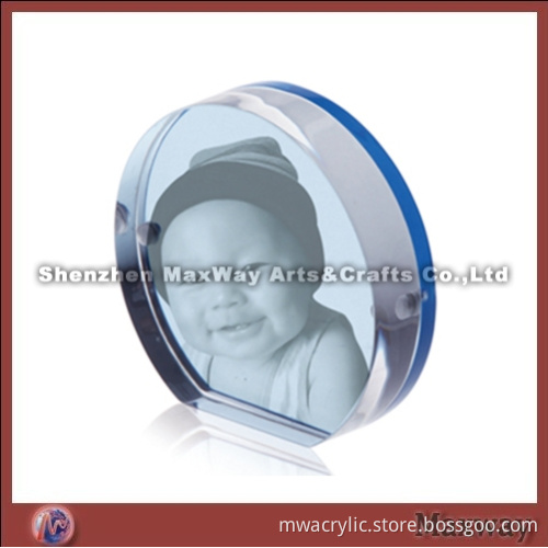 Round 20mm Thickness Fashionable Lucite Photo Frame